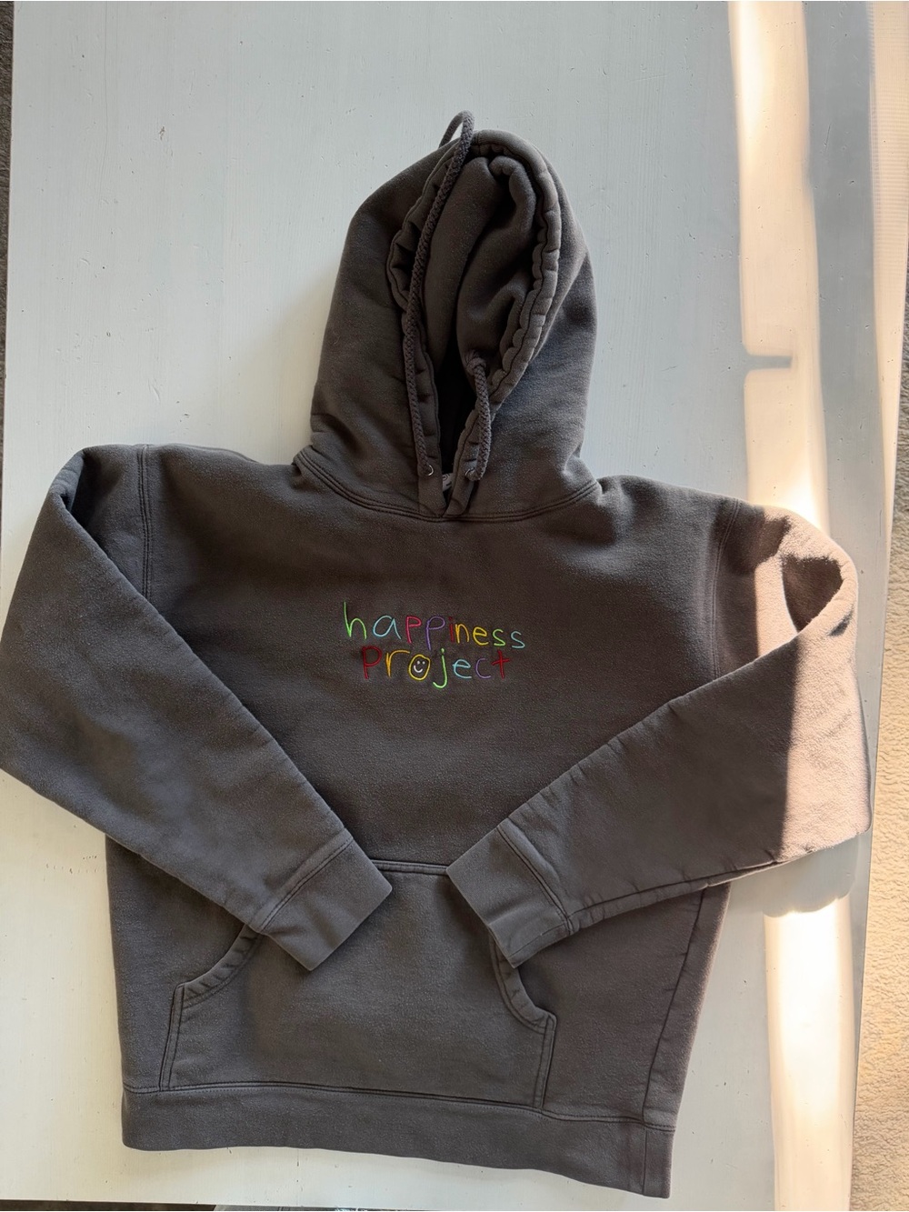 The Happiness Project Hoodie Size M Charcoal Gray